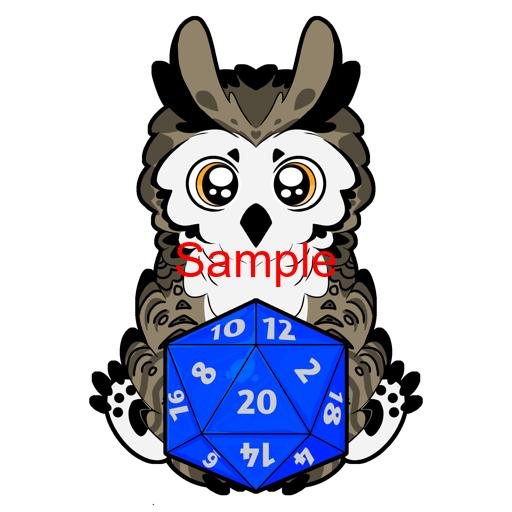 Emmet the Owlbear with D20 Sticker - Image 12
