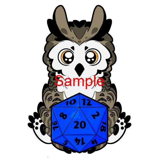 Emmet the Owlbear with D20 Sticker - Image 10