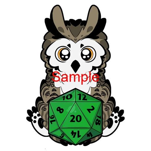 Emmet the Owlbear with D20 Sticker - Image 9