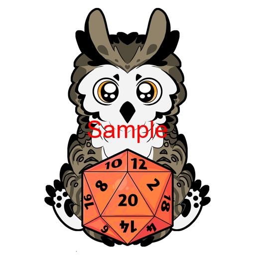 Emmet the Owlbear with D20 Sticker - Image 8