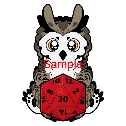 Emmet the Owlbear with D20 Sticker - Image 6