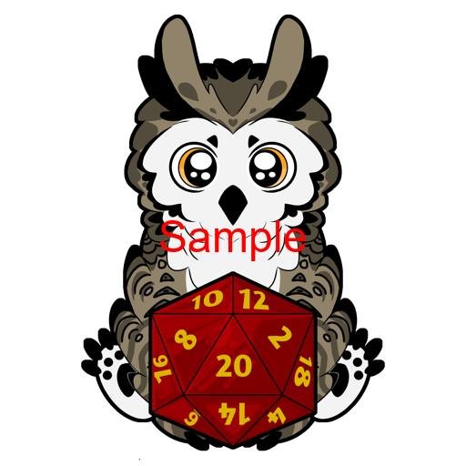 Emmet the Owlbear with D20 Sticker - Image 4