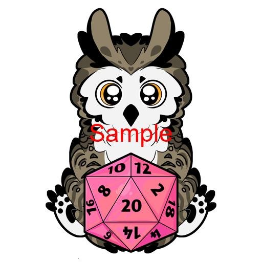 Emmet the Owlbear with D20 Sticker - Image 3