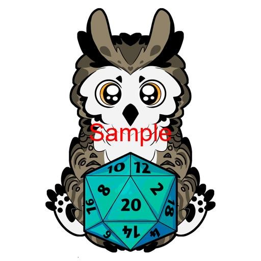 Emmet the Owlbear with D20 Sticker - Image 2
